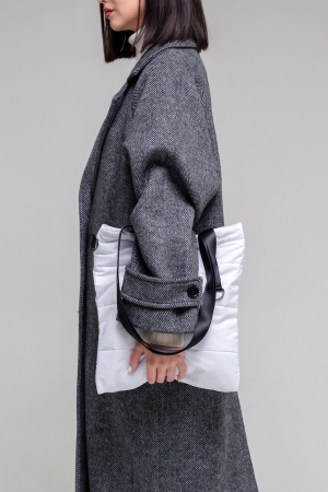 Шоппер Superbag Bubble, с магнитной кнопкой (белый с черным)