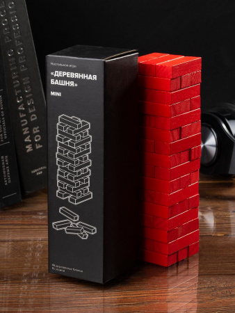 Игра «Деревянная башня мини», красная