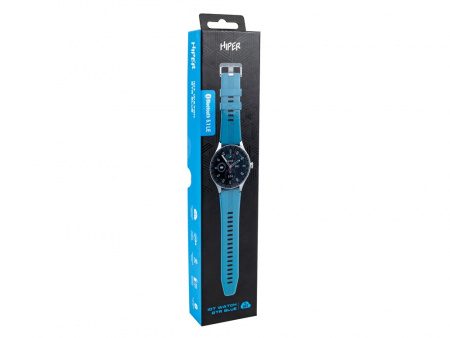 Умные часы HIPER IoT Watch GTR, черный/голубой