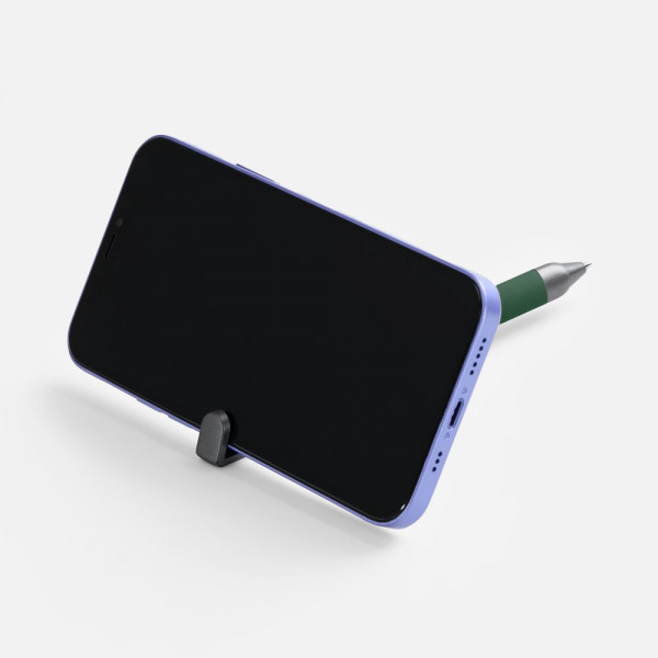 Ручка шариковая Standic Soft Touch с подставкой для телефона, зеленая