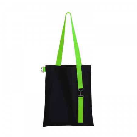Шоппер Superbag black (чёрный с салатовым)