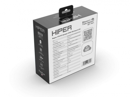 Беспроводные наушники HIPER TWS Smart IoT M1 (HTW-M10) Bluetooth 5.1 гарнитура, Серый (Р)