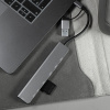 USB-хаб ROOT 8 в 1, серый, алюминий