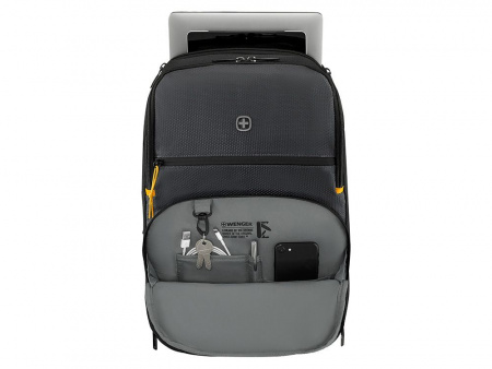 Рюкзак WENGER Move 16, чёрный, переработанный ПЭТ, 33 x 19 x 44 см, 22 л