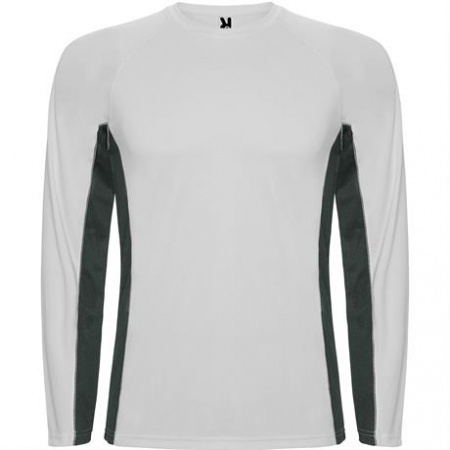 Спортивная футболка SHANGHAI L/S мужская, БЕЛЫЙ/ТЕМНЫЙ ГРАФИТ S