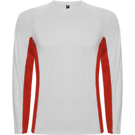 Спортивная футболка SHANGHAI L/S мужская, БЕЛЫЙ/КРАСНЫЙ L