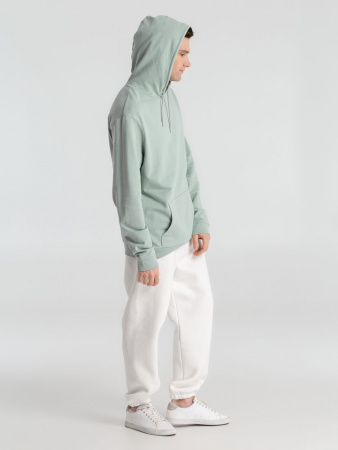 Толстовка с капюшоном унисекс Hoodie, серо-зеленая, размер XXL