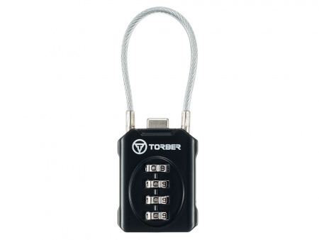 Замок кодовый TORBER, черный, цинковый сплав, 3 x 1,4 x 8 см