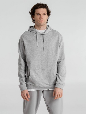 Толстовка с капюшоном унисекс Hoodie, серый меланж, размер M