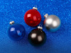 Стеклянный елочный шар Christmas bauble, черный металлик, с серебристым колпачком в черной коробке