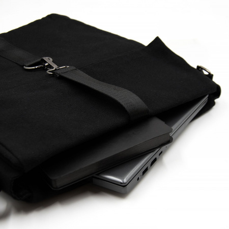 Шоппер Superbag Companion, с тремя отделениями, боковым креплением (карабин) и карманом (черный)