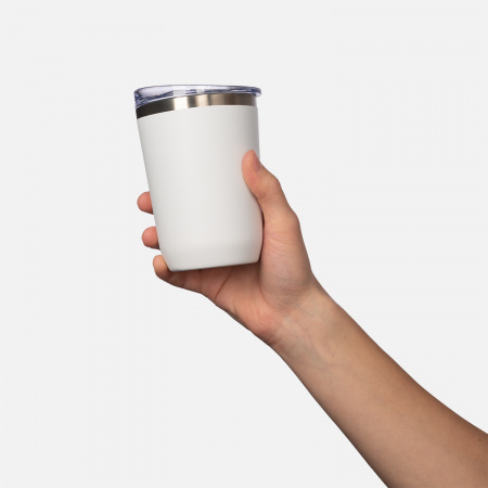Термокружка вакуумная с керамическим покрытием Arctic, белый/серый