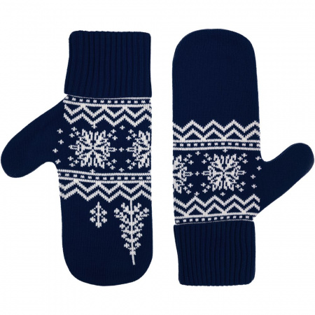 Варежки Elnik, синие с молочно-белым, размер L/XL