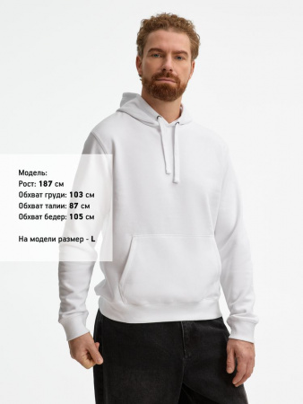 Толстовка унисекс Spencer белая, размер 3XL