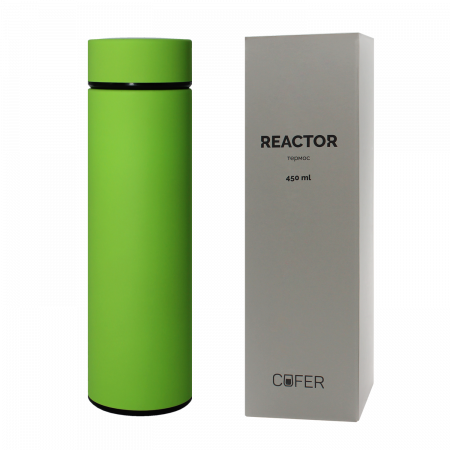 Термос Reactor софт-тач с датчиком температуры (салатовый)