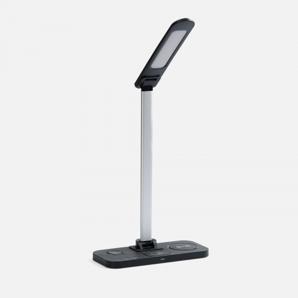 Настольная лампа с беспроводной зарядкой Power Light, черная