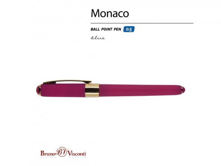 Ручка пластиковая шариковая Monaco, 0,5мм, синие чернила, пурпурный
