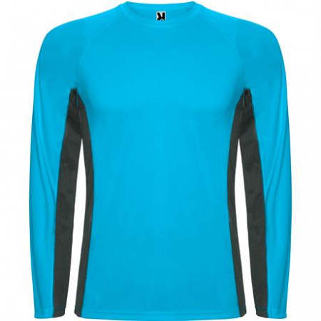 Спортивная футболка SHANGHAI L/S мужская, БИРЮЗОВЫЙ/ТЕМНЫЙ ГРАФИТ XL