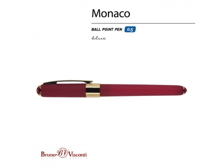 Ручка пластиковая шариковая Monaco, 0,5мм, синие чернила, бордовый