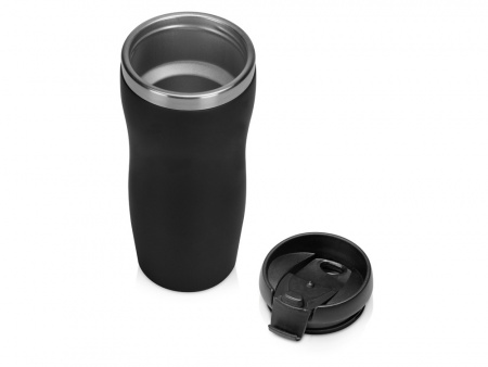 Термокружка Mony Steel 350 мл, soft touch, черный (Р)