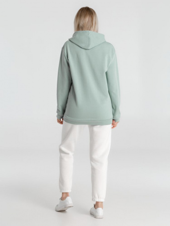 Толстовка с капюшоном унисекс Hoodie, серо-зеленая, размер XXL