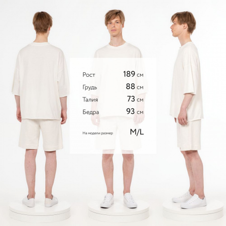 Футболка унисекс T1, молочно-белая, размер XL/XXL