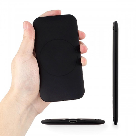 Настольное беспроводное зарядное устройство "Slim SOFTTOUCH", цвет черный