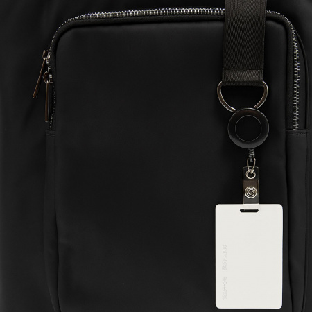 Шоппер Superbag Pocket, с внутренним креплением (карабин) и чехлом для мелочей (черный)