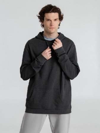 Толстовка с капюшоном унисекс Hoodie, серый меланж (антрацит), размер XL