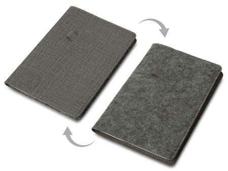 Двустороннее портфолио из рпет-фетра и искусственной кожи Felt, серый