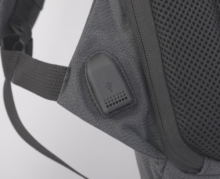 Рюкзак "City" с USB-разъемом, цвет черный с коричневым