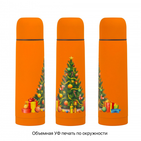 Термос "Крит" 500 мл, покрытие soft touch, цвет оранжевый