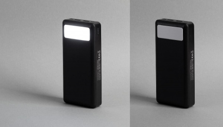 Зарядное устройство "Lumos Max" 20000 mAh с фонариком, цвет черный