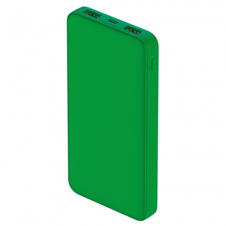 Внешний аккумулятор Polus, 10000 Mah, софт-тач покрытие, зеленый