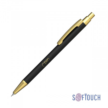Карандаш механический "Ray", покрытие soft touch, цвет черный с золотом