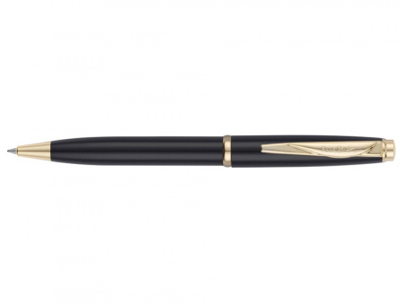 Ручка шариковая Pierre Cardin коллекция ГАММА КЛАССИКА (GAMME CLASSIC). Корпус - латунь с лакированным покрытием. Отделка и детали дизайна - сталь с позолотой. Цвет - черный. Упаковка E.
