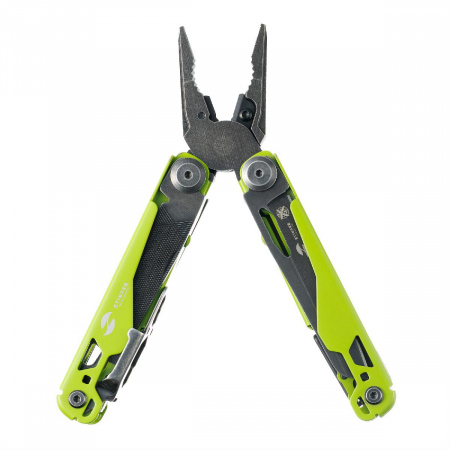Мультитул Stinger, 107 х 19 мм, 19 функций, сталь, салатовый корпус, стоунвош, в картонной коробке, в комплекте нейлоновый чехол
