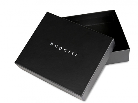 Портмоне BUGATTI ЧЕРНАЯ МАГИЯ | BLACK MAGIC, с защитой данных RFID, черное, натуральная кожа козы, 9х1х10 см