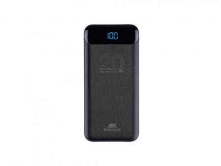 RIVACASE VA2582 (20 000mAh), QC/PD 22.5W внешний аккумулятор с дисплеем, черный /24