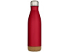 Бутылка для воды Cove из нержавеющей стали с двойными стенками и вакуумной изоляцией, объемом 500 мл, с пробковыми деталями - Красный