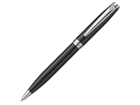 Ручка шариковая Pierre Cardin коллекция ЛЕВ 750 | LEO 750. Корпус - латунь и лак. Отделка и детали дизайна - сталь, хром. Цвет - черный. Упаковка Е-2.