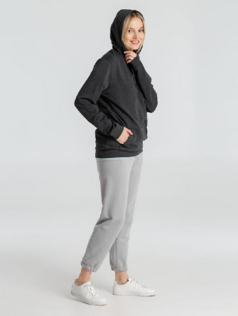 Толстовка с капюшоном унисекс Hoodie, серый меланж (антрацит), размер XL