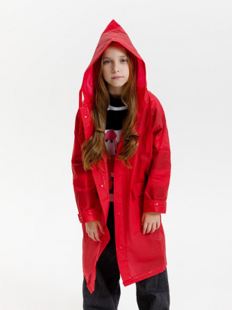 Дождевик детский RainDrop Kids, красный, 10 лет (рост 130-140)