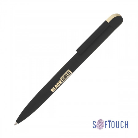 Ручка шариковая "Jupiter", покрытие soft touch, цвет черный с золотом