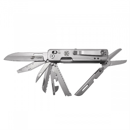 Мультитул Stinger, 92 х 30 мм, 15 функций, нержавеющая сталь, серебристый, в картонной коробке