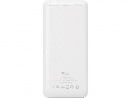 Внешний аккумулятор Evolt Mini-10, 10000 mAh, белый
