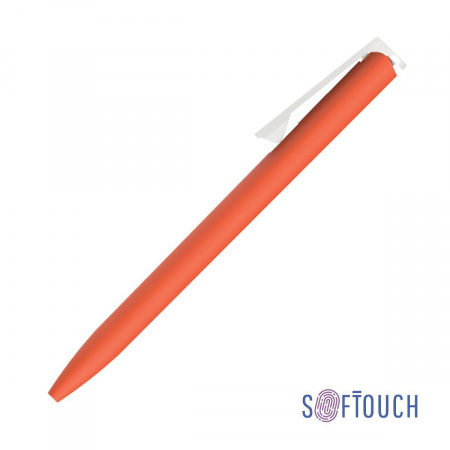 Ручка шариковая "Clive", покрытие soft touch, цвет оранжевый с белым