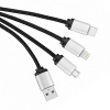 Кабель - брелок Plug с подсветкой гравировки, черный