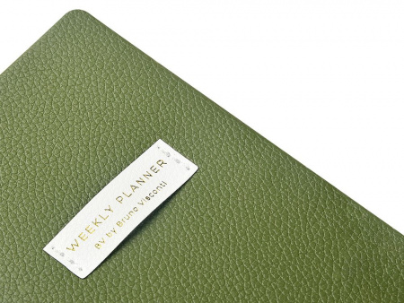 Еженедельник недатированный А6 Verde с нашивкой, зеленый