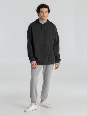 Толстовка с капюшоном унисекс Hoodie, серый меланж (антрацит), размер S